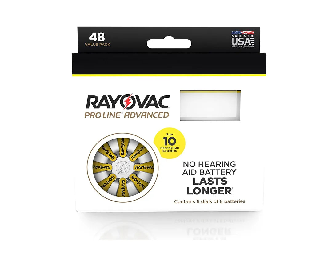 Rayovac Proline Advanced Size 10 Hearing Aid Batteries - 48 Cell Pack