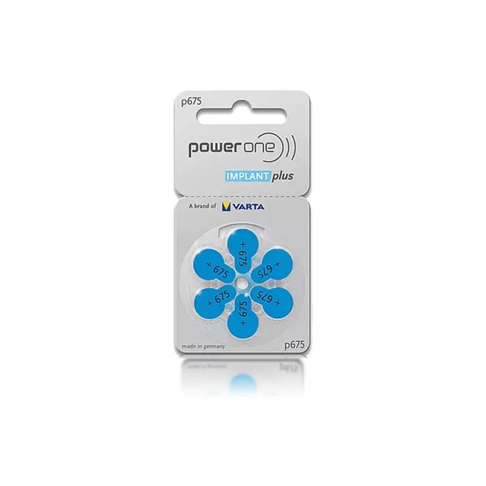 Power One Size 675 Implant Plus Hearing Aid Batteries - 60 Cells