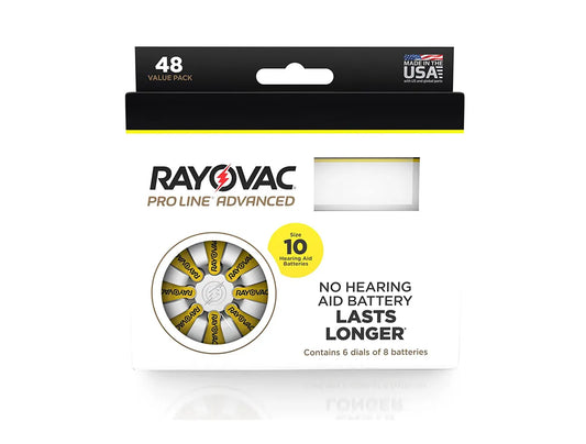 Rayovac Proline Advanced Size 10 Hearing Aid Batteries - 48 Cell Pack