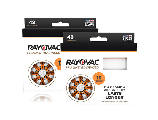 Rayovac Proline Advanced Size 13 Hearing Aid Batteries - 96 Cell Pack