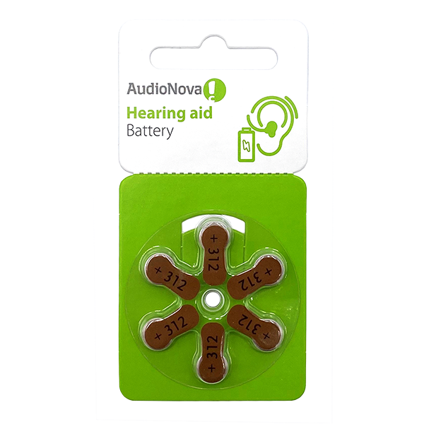 AudioNova Size 312 Hearing Aid Batteries - 60 Cells