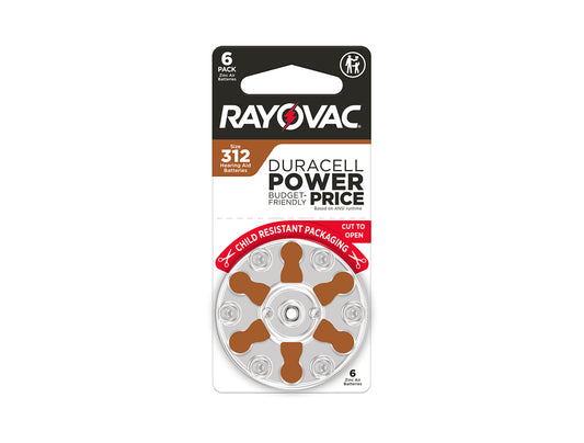 Rayovac Size 312 Hearing Aid Batteries - 60 Cell Pack