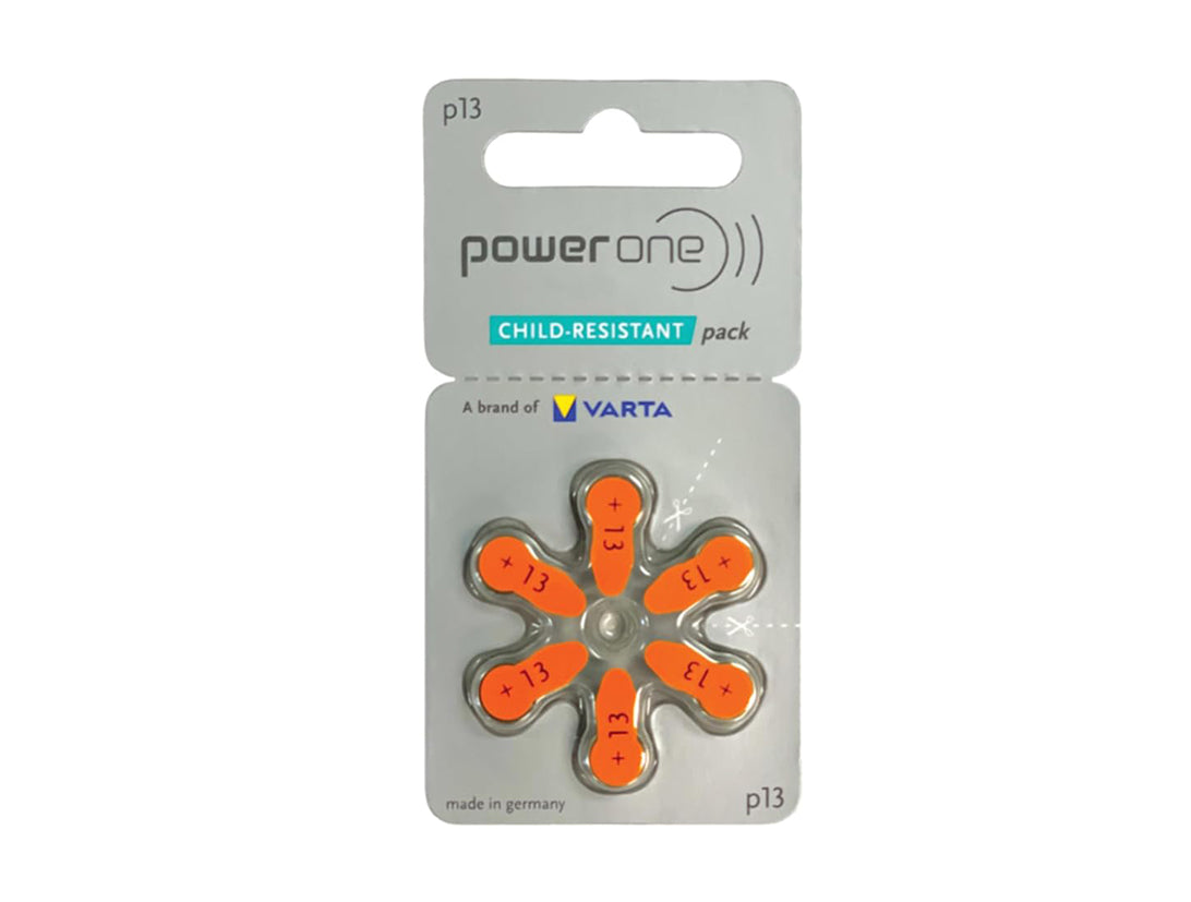 Power One Size 13 Hearing Aid Batteries - 60 Cells