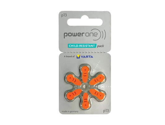 Power One Size 13 Hearing Aid Batteries - 60 Cells