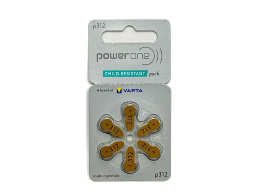 Power One Size 312 Hearing Aid Batteries - 60 Cells